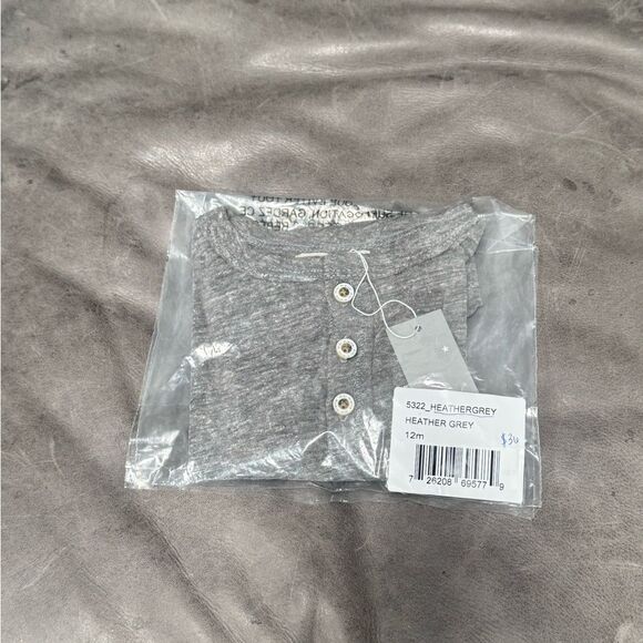 Miki and Miette Heather Gray Kids Long Sleeve Tee 12 M - Picture 3 of 8